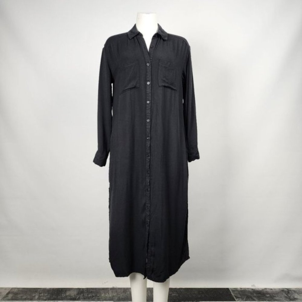 Lulus Black Button Up Long Sleeve Dress Size M